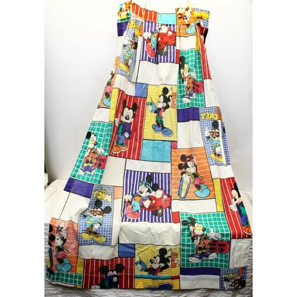 2 VTG 80s 90s "Cool Mickey" Disney Mickey Mouse Curtain Panels HTF Boombox Car - Picture 7 of 9